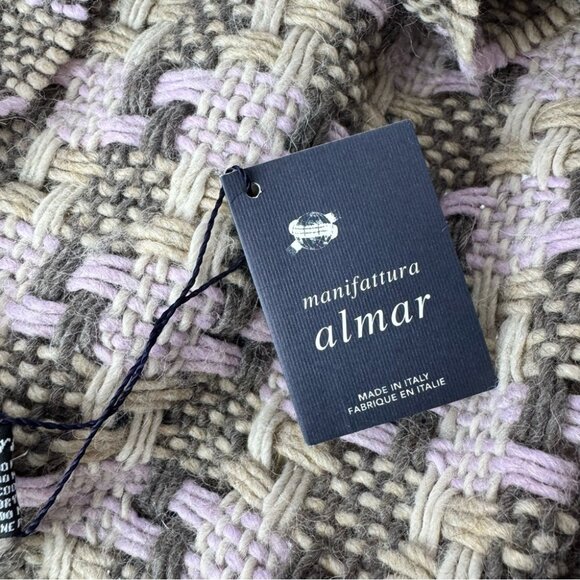 Scarf Italy ๐ฎ๐น alpaca ๐ฆ wool Manifattura almar Elegant Brown Patterned Scarf - Picture 4 of 11